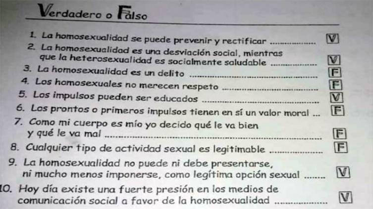 Maestra repartió material homofóbico en una escuela católica