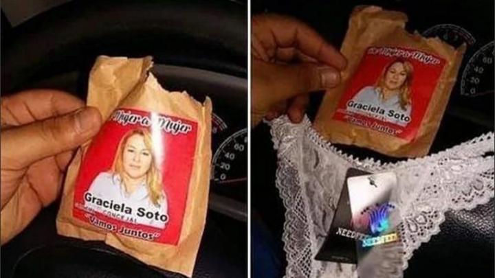 Una candidata regala tangas a cambio del voto 