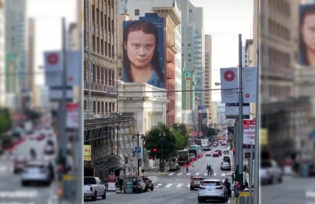 El increíble mural de Cobre a Greta Thunberg