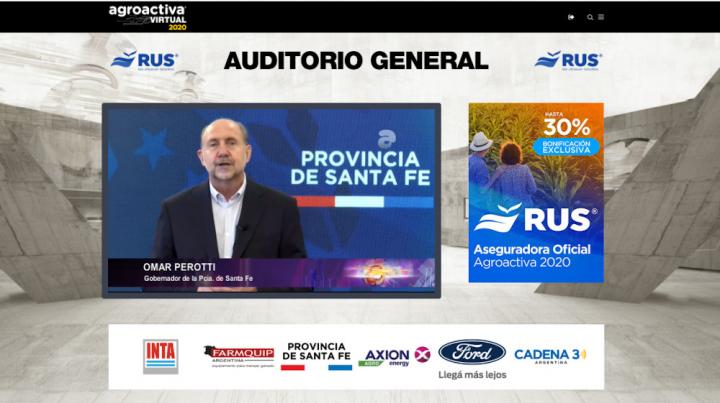 Perotti en la inauguración de Agroactiva Virtual 