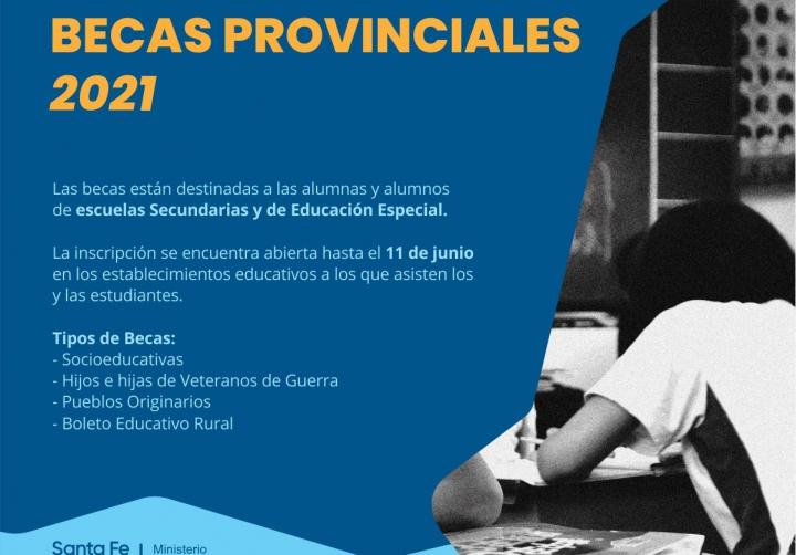 Sigue la inscripción a las becas provinciales 2021