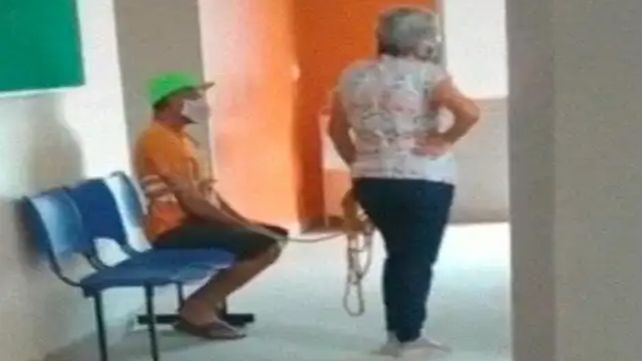 Ató a su marido y lo llevó a vacunarse