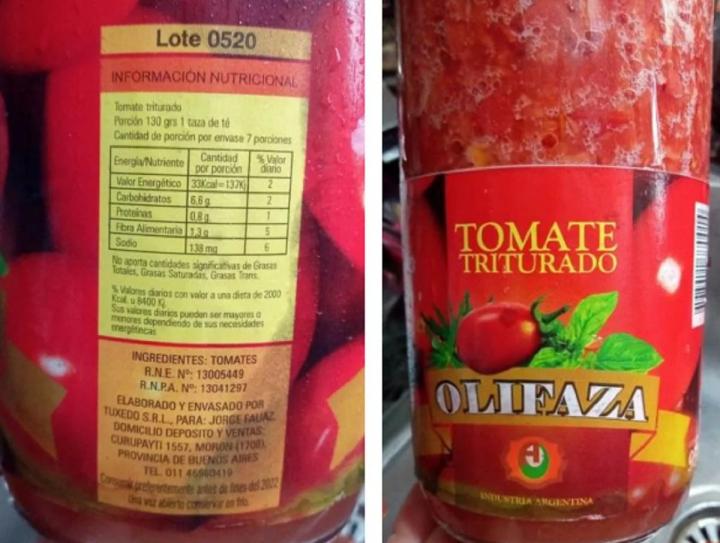 Prohibieron un tomate triturado y dos marcas de miel