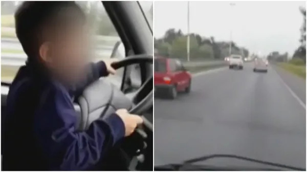 Obligó a su hijo de 7 años a manejar en una autopista