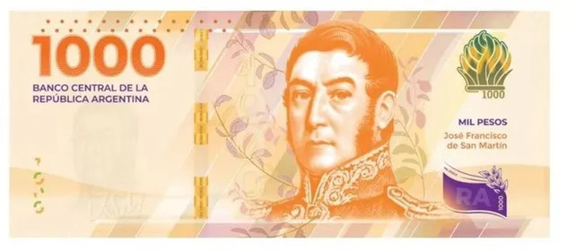 Ya circula el nuevo billete de $1000 con la cara de San Martín