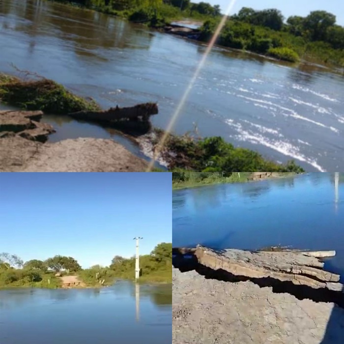 Se derrumbó un puente por la crecida del río Paraná