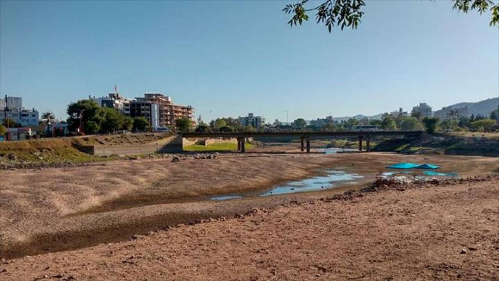 Se secó el río que atraviesa Carlos Paz