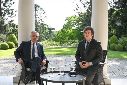 Alberto Fernández recibió a Javier Milei en Olivos