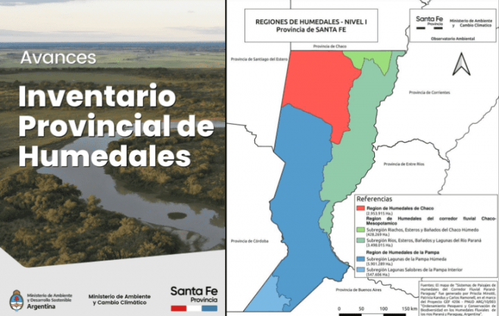 Las tres regiones del inventario, dos de ellas dividias en dos colores.