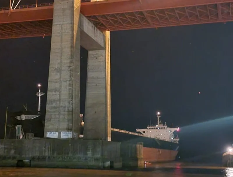 Un barco impactó contra el puente Zárate Brazo Largo