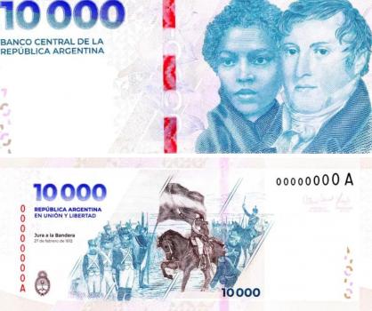 El BCRA anunció que entró en circulación el billete de $10.000