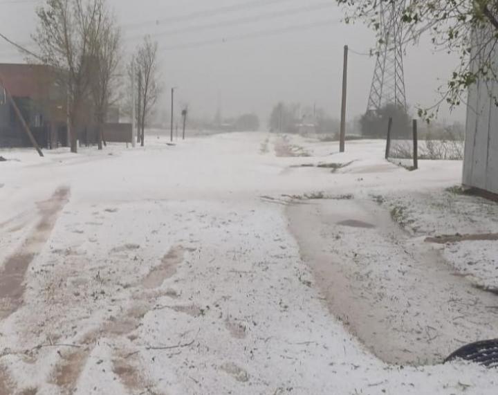 Feroz temporal: granizo, viento y lluvias torrenciales en el sur santafesino