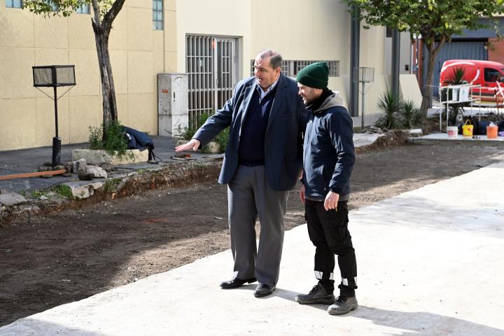 Poletti supervisó las mejoras en plazas y calles de la ciudad