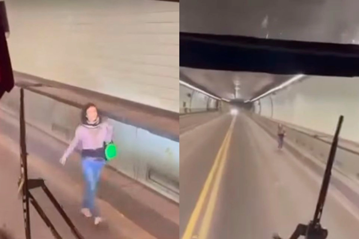 Polémica en el Túnel: una mujer cruzó a pie de Santa Fe a Paraná