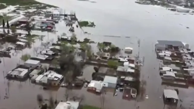 Un pueblo de Santa Fe, con evacuados y casas inundadas