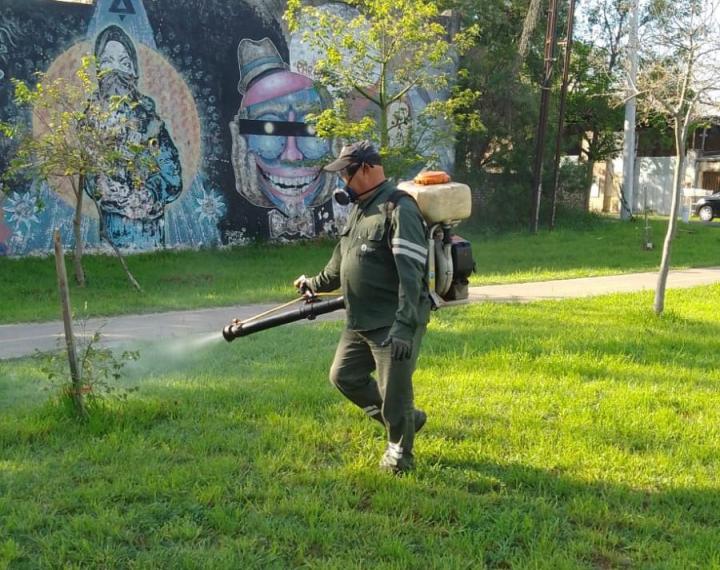 Santa Fe: comenzaron a fumigar espacios verdes y plazas 