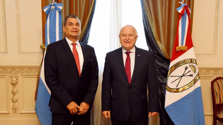 Lifschitz dialogó con Rafael Correa en Rosario